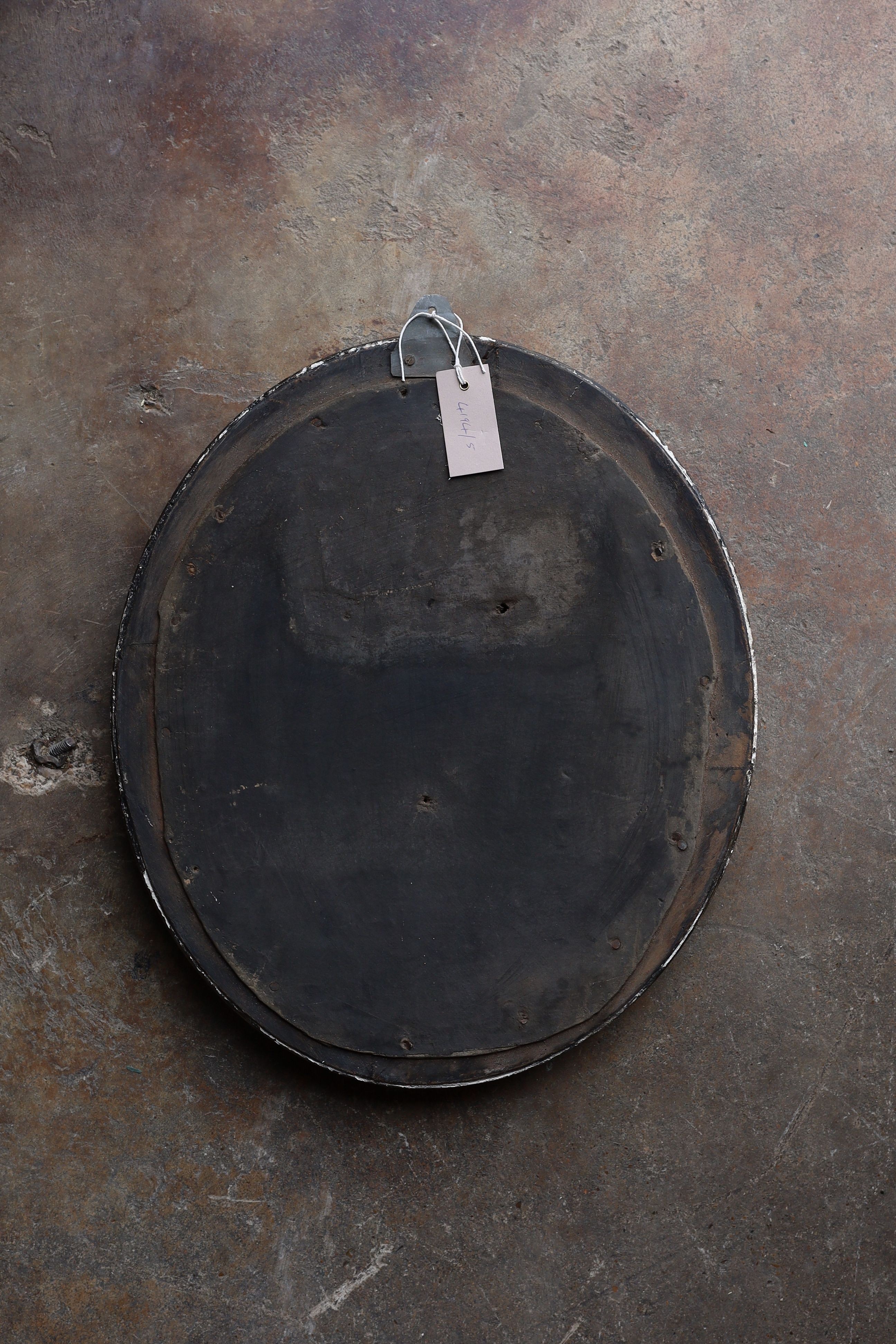 An Irish style oval silvered wall mirror, width 40cm, height 49cm